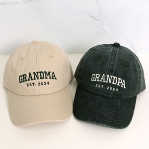 Custom Embroidered Hat, Personalized Date, Vintage Baseball Hat, Gift For New Grandma Grandpa, Pregnancy Announcement, Mothers day gift