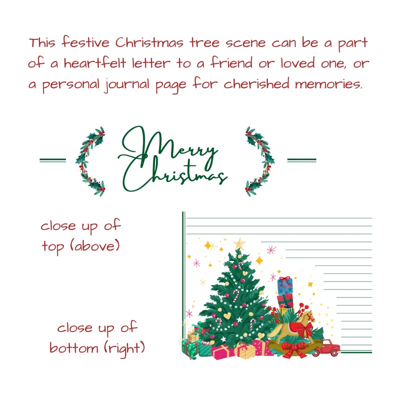 Christmas Tree Ready to Print Stationery .pdf RGB/CMYK Etsy