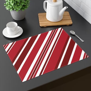Zuckerstange Weihnachten Print Design auf Tischset 1 Stück für Urlaub Dekorationen Weihnachten Tischset für Esszimmer Dekor Einzigartiges Geschenk für Weihnachten