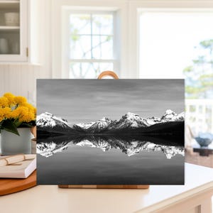 Snowy Mountain Landscape Glass Cutting Board for Kitchen Decor Foodie Gift Charcuterie Board Cooking Accessory for Nature Lover Wedding Gift