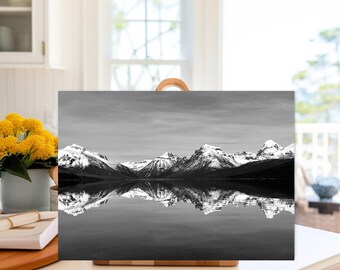 Snowy Mountain Landscape Glass Cutting Board for Kitchen Decor Foodie Gift Charcuterie Board Cooking Accessory for Nature Lover Wedding Gift