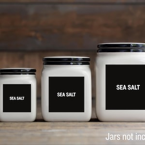 Sea Salt Vinyl Sticker: Elegant Kitchen Organization Label
