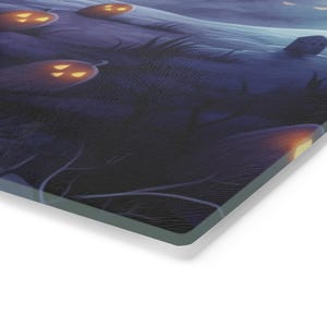 Ghost Graveyard Print on Tempered Glass Cutting Board Spooky Halloween Print on Glass Chopping Board Housewarming Gift Holiday Decor image 7
