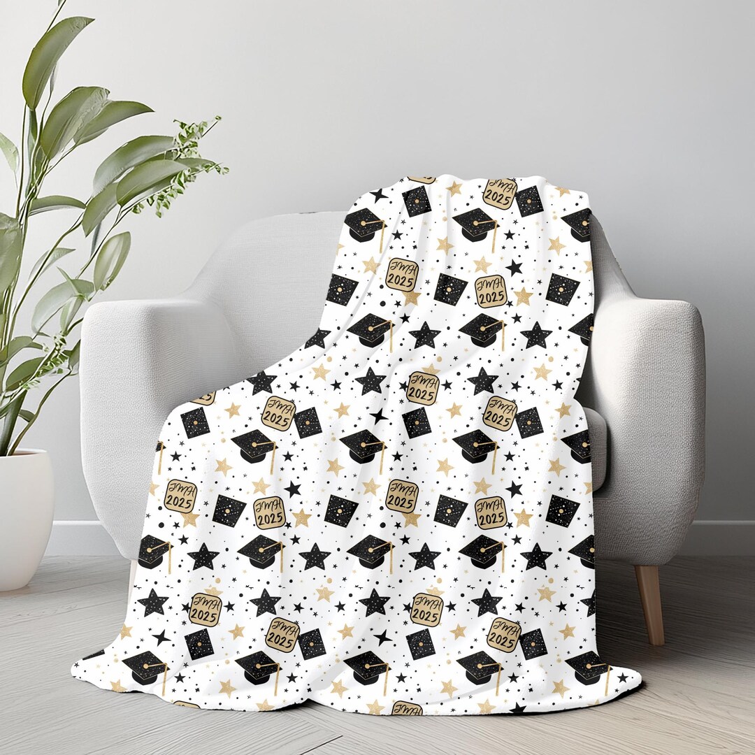 Personalized Velveteen Plush Blanket Cozy Throw for Couch Graduation ...