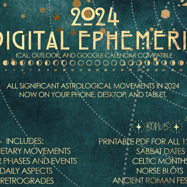2024 Astrological Printable Calendar Etsy UK