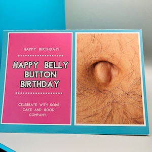 AA Bellybutton 15x18 Geburtstagskarte mit Umschlag - Innen blanko, mit Umschlag