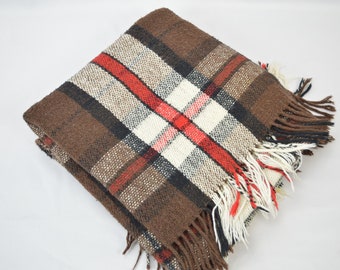 Vintage Check Plaid Blanket - Scandinavian Handmade Gift for Her, Home Decor