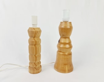 Vintage charme: handgemaakte houten tafellampvoet voor Scandinavisch geïnspireerde woondecoratie cadeau voor haar, bedlampje, vintage item housewarming
