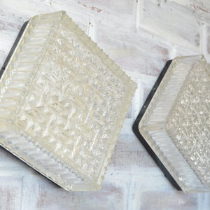 Vintage Mid Century Glass Flush Mount Ceiling Lamp - Set of two Antique Hanging Light Fixture home decor gift
