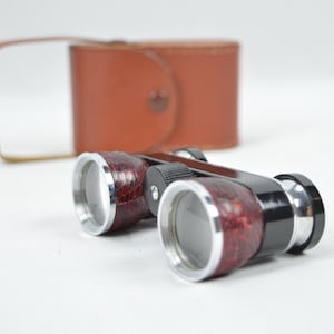 Binocolo da teatro Preciso Deluxe 2.5X vintage con custodia in pelle / Occhiali da collezione retrò / Regalo unico per le mamme per gli amanti del teatro