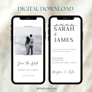 Electronic Wedding Reception Invitation Template, Botanical Reception Evite, Digital Reception E-invite, Instant Download