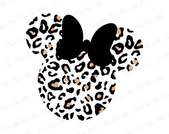 Leopard Print Minnie Maus PNG, süße Disney Mama PNG, Leopard Minnie Ohr PNG, Leopard Frauen png, Disney Familienurlaub Shirts