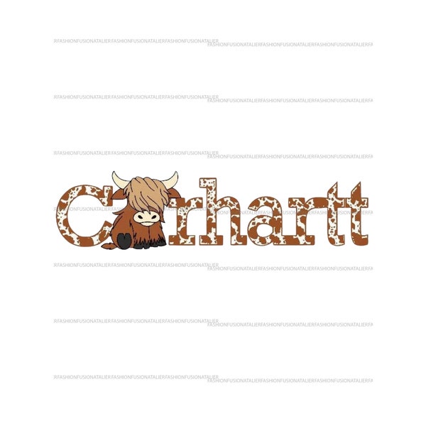 Highland Cow Carhartt Png, Brown Cow Carhartt, Cute Cow PNG, Png For Shirt, Png Files For Sublimation, Digital Download PNG