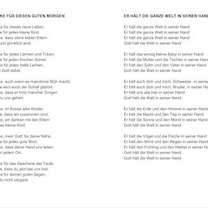 Baptism - church booklet - songs