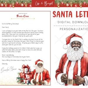 CARTA DO PAPAI NOEL PERSONALIZADA | Papai Noel Preto | Carta do Papai Noel Infantil | Download Digital | Personalização | Natal 2024 | Carta do Papai Noel