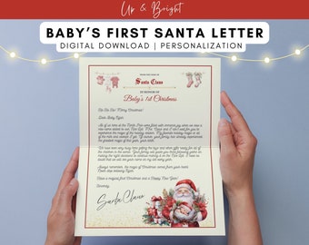 BABY SANTA LETTER | Digital Download | Personalized Santa Letter | Christmas Personalization | Christmas 2025 | Baby Keepsakes