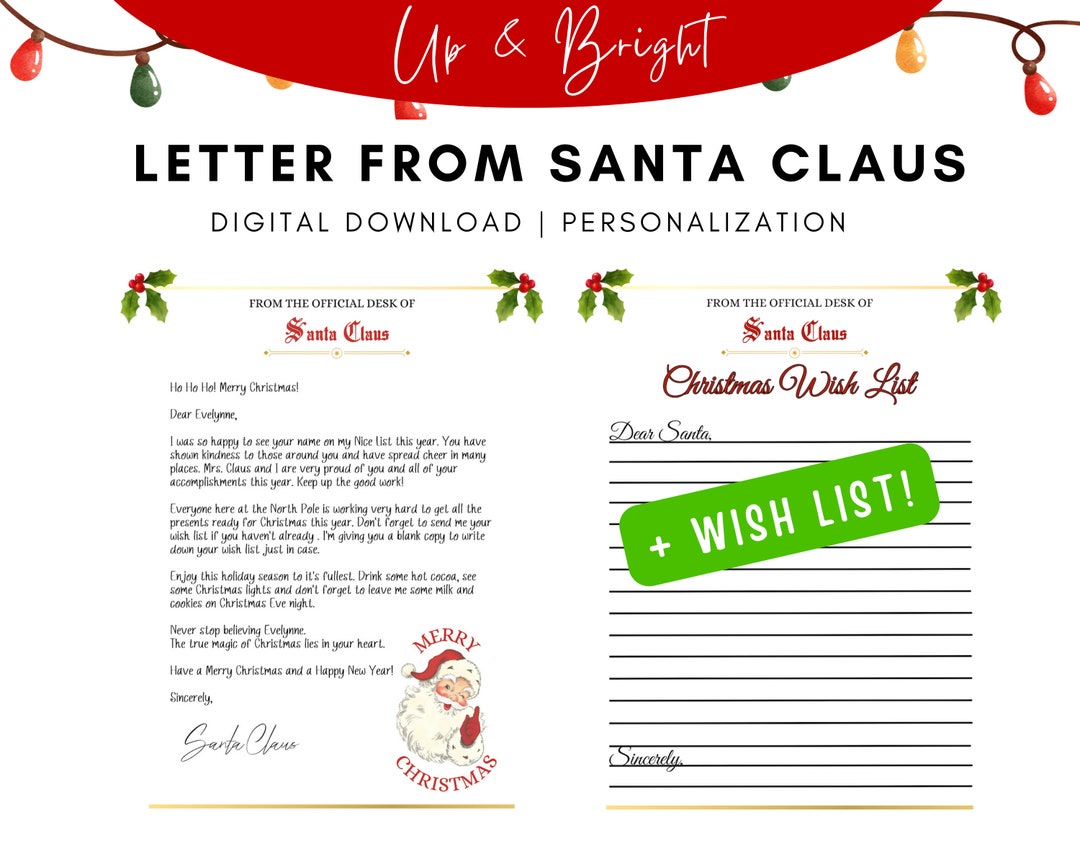 SANTA CHRISTMAS LETTER 2023 Personalized Santa Letter and Etsy