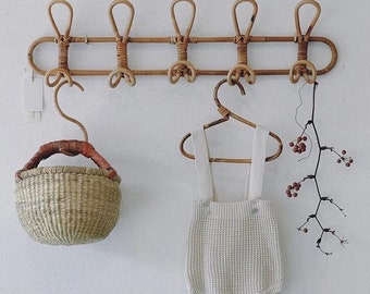 Rattan Wall Hooks, 3 or 5 Hook