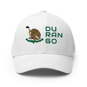 Durango Modern Golf Hat - Mexico Eagle [white] [flex fit] Golf Hat for Men