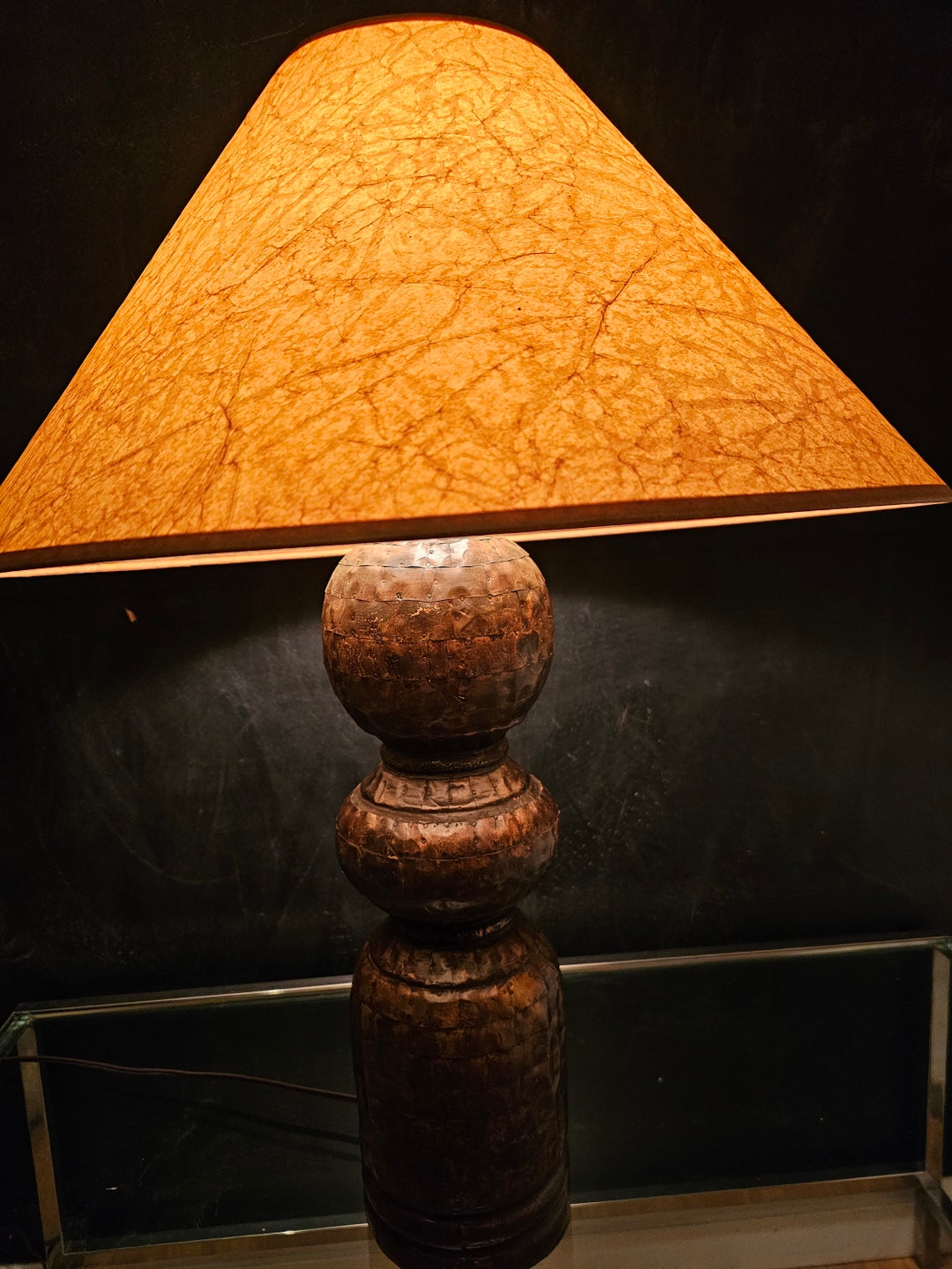 Vintage Old Rustic 1970s Hand Hammered Working Yable Accent Lamp With ...