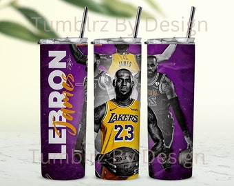 LB James Tumbler, Lakers Tumbler, LeBron Tumbler, Basketball Tumbler