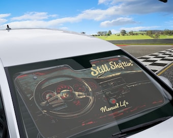 Vintage Car Sun Shade: Still Shifitin' Auto Accessories, Summer Road Trip
