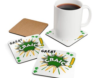 Irish Coaster Set | St. Patrick's Day Decor, Cork Backed