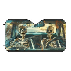 Skeleton Car Sun Shade: Lustiges Auto Interior Dekor, UV-Schutz