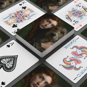 Poker Playing Cards, St Patrick's Day, Irish Gifts, Traditional Irish Designs, Ireland, Irish Wolfhound and pretty Irish girl.