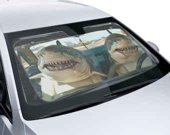 Protetor solar engraçado para carro em forma de tubarão: proteção UV, acessório automotivo de verão