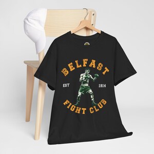 Vintage Belfast Fight Club Tee - Unisex Heavy Cotton Shirt for Boxing Fans, Sporty Gift, Gym Wear, Retro Style, Casual Fashion