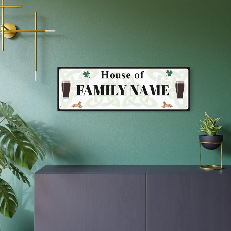 Enseigne d'art personnalisée en métal, décor de nom de famille inspiré de la Guinness image 7