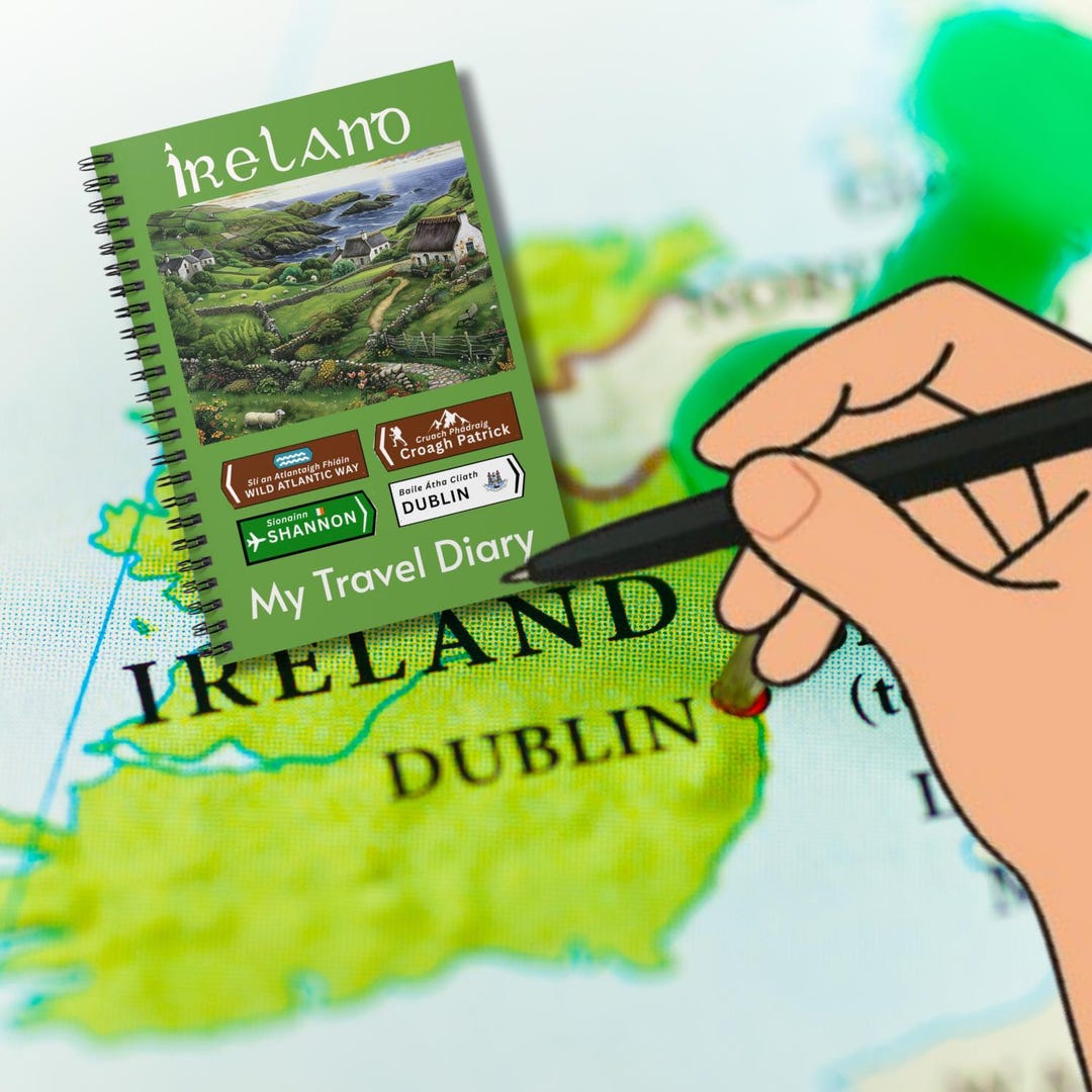 Ireland Travel Diary Spiral Notebook | Scenic Irish Countryside Journal ...