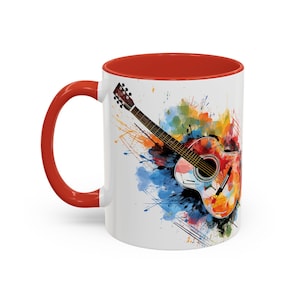 Guitar Coffee Mug, Perfect Gift for Musicians, Music Lovers, Birthday, Coffee Enthusiasts, Artistic Vibe, Classic Guitar Music Lovers Gift