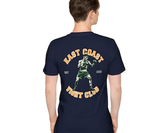 East Coast Fight Club boxer graphic T-Shirt | Vintage GYM. MMA, Boxing Graphic