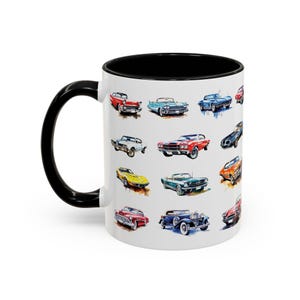 Classic American Cars Coffee Mug: Retro Car Lover Gift