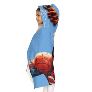 Toalha com capuz infantil do Homem-Aranha | Toalha de banho de praia para crianças imagem 7