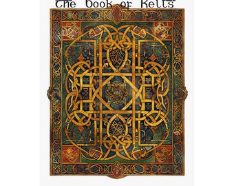 Poster vertical mat Book of Kells Ireland | Art celtique de la Saint-Patrick