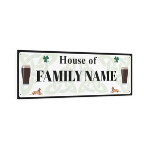 Enseigne d'art personnalisée en métal, décor de nom de famille inspiré de la Guinness image 5