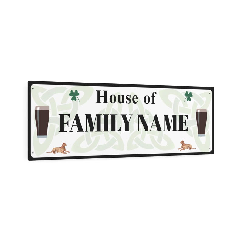 Enseigne d'art personnalisée en métal, décor de nom de famille inspiré de la Guinness image 5