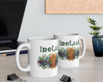 St. Patrick's Day Shamrock-koffiemok: traditioneel Iers ontwerp