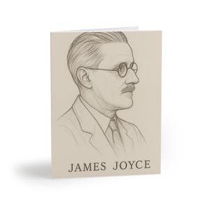 Set de tarjetas de felicitación de James Joyce: tarjetas de arte literario, papelería exclusiva, tarjetas de notas personales, regalos literarios, tarjetas inspiradas en escritores.
