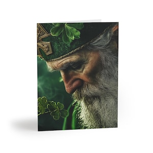 St Patrick&#39;s Day Greeting Card Set: Artistic Blank Cards with Envelopes