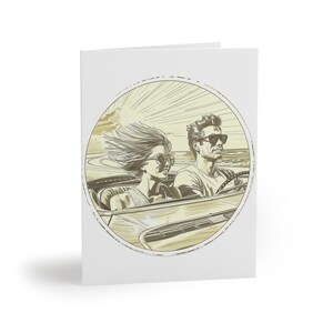Vintage Road Trip Greeting Cards Set - Retro Car, Adventure Notes, Travel Memories, Birthday Wishes, Anniversaries, Road Trip Essentials