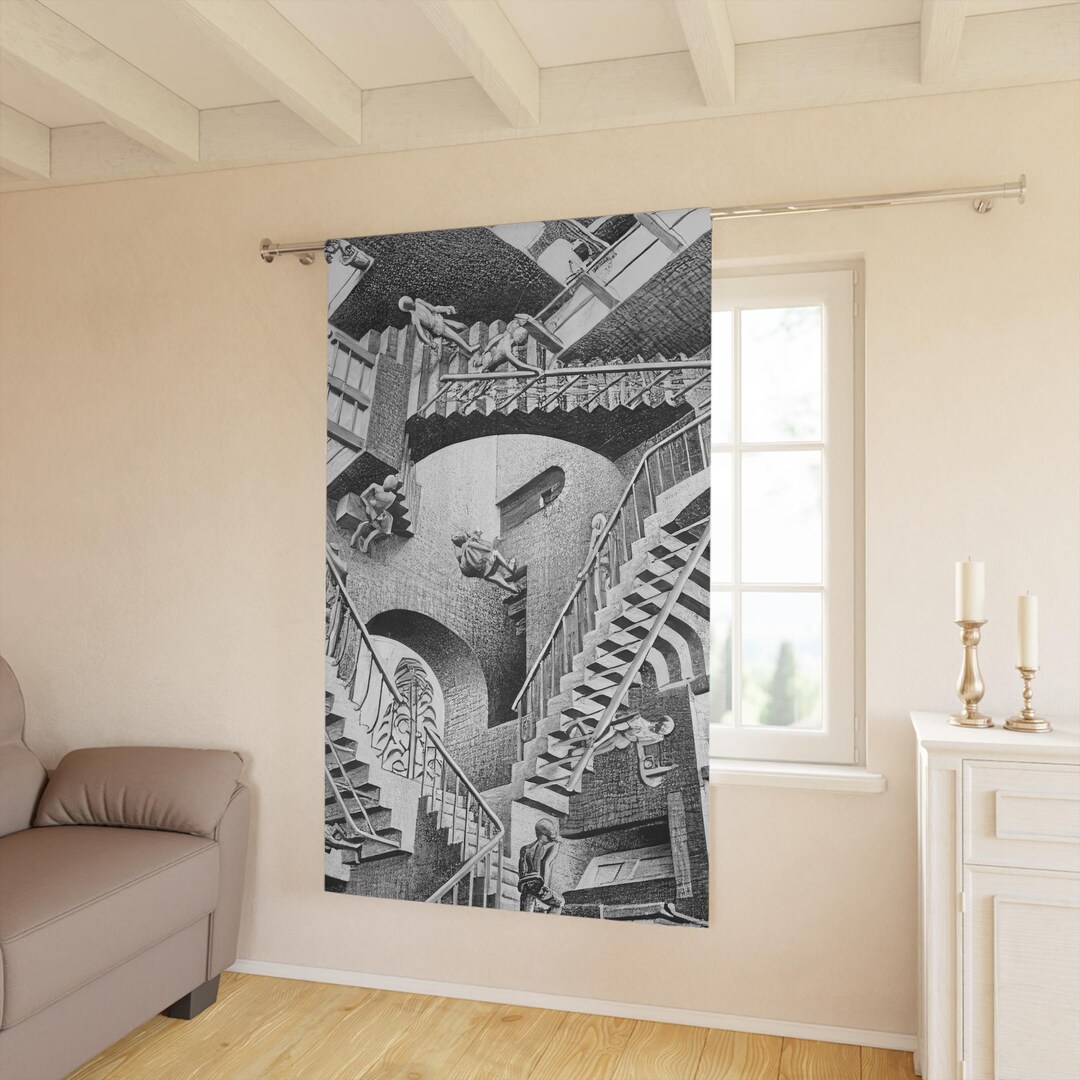 Endless Staircase Window Curtain | Optical Illusion Home Décor - Etsy