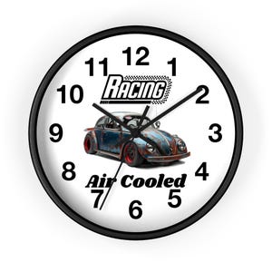 Vintage Car Wall Clock, Racing Theme Clock, Gift for Car Enthusiasts, Speed Decor, Classic Car Wall Art, Retro Automotive Clock, Garage