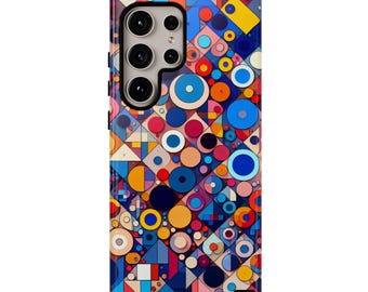 Artistic Geometric Phone Case: Shock Absorbent, Wireless Charging