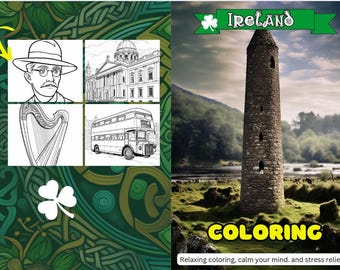 Dibujos para colorear de la cultura irlandesa: 40 diseños celtas para adultos y adolescentes (descarga digital)