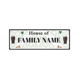 Enseigne d'art personnalisée en métal, décor de nom de famille inspiré de la Guinness image 4