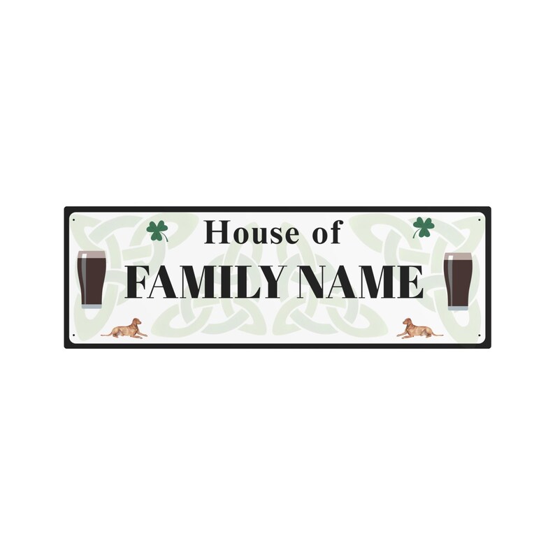 Enseigne d'art personnalisée en métal, décor de nom de famille inspiré de la Guinness image 4